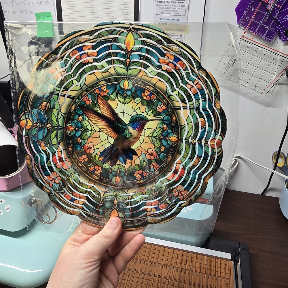 Vibrant Hummingbird Windspinner